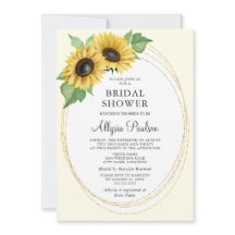 Elegante y Simple Lluvia de Novia de Girasoles