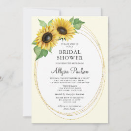 Invitación Elegante y Simple Lluvia de Novia de Girasoles