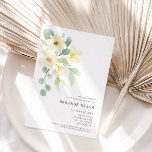 Invitación Elegante y Simple Regadera de Novia con Verde Acua