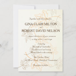 Invitación Elegante y simple salida otoñal de la línea direct