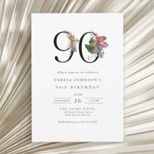 Elegante y simple Tropical 90 cumpleaños