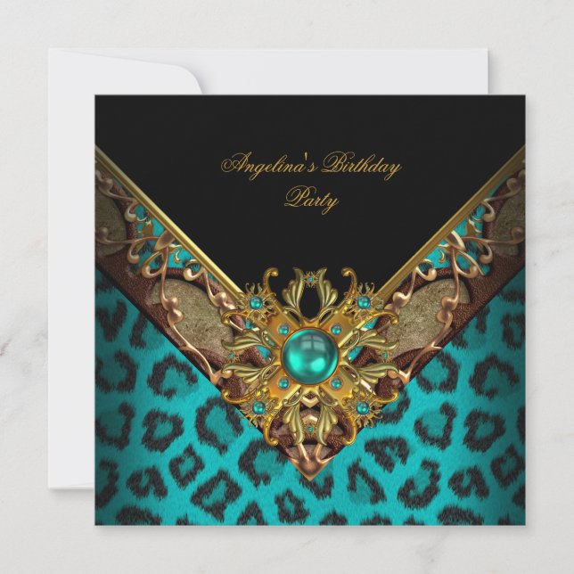 Invitación Elegante y sofisticado animal jade oro fiesta de c (Anverso)