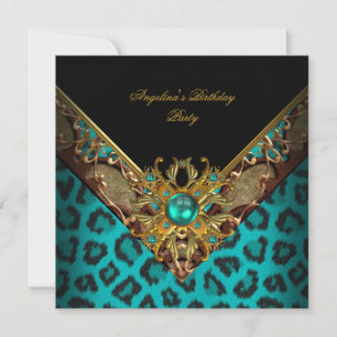 Invitación Elegante y sofisticado animal jade oro fiesta de c