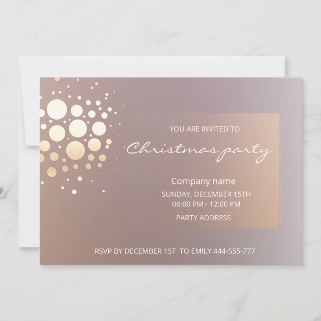 Invitación elegante y sofisticado confeti minimalista (Anverso)