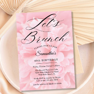 Invitación Elegante y suave rosado Vamos a Brunch a cualquier