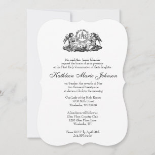 Invitación Elegante y tradicional Primera Santa Comunión