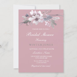 Invitación Elegante y turbia ducha de novia floral rosa