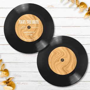 Invitación Elegante y único disco de vinilo retro para salvar