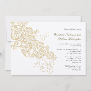 Invitación Elegante y vintage Boho Floral Paisley Wedding Inv