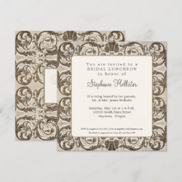 Invitación Elegante y vintage ducha de novia casera dorada
