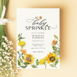 Invitación Elegante Yellow Sunflower Sunny Bee Baby Sprinkle