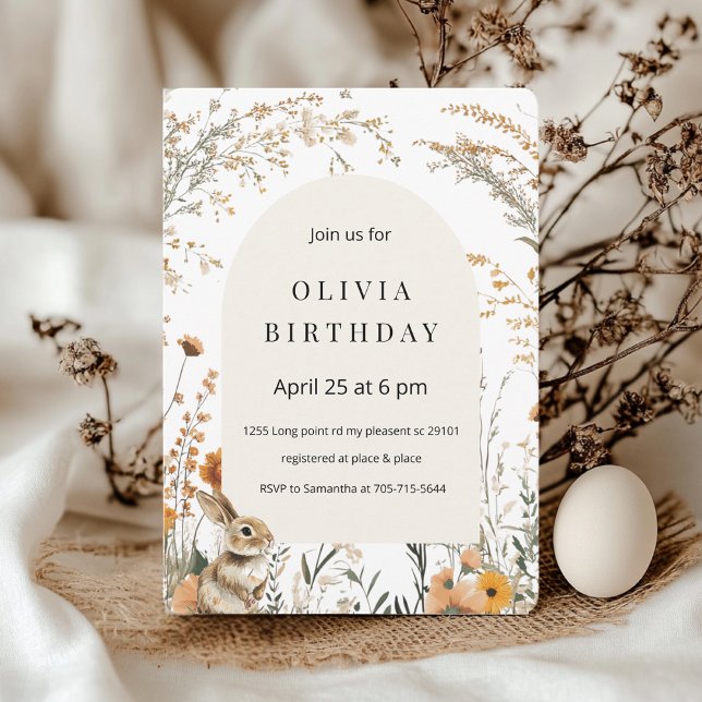 Invitación Elegante Yellow Wildflower Arch Easter (Subido por el creador)