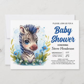 Invitación Elegante Zebra Safari Sorpresa Baby Shower