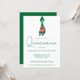 Invitación Elegante zócalo verde esmeralda de alto talón Quin