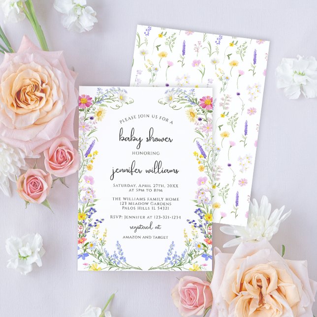 Invitación Elegante Zorra de flores silvestres Flor Niña Duch (Subido por el creador)