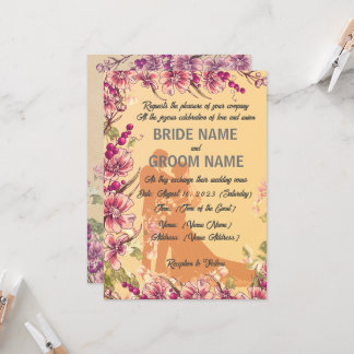 Invitación "Elegantemente encantado: Un Boda de inspiración v
