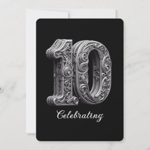 INVITACIÓN ELEGANTES 10 AÑOS DE ANIVERSARIO DE BODAS