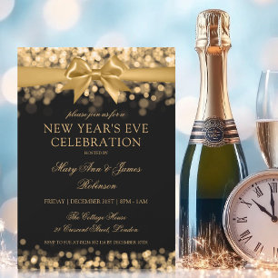 Invitación Elegantes Años Nuevos Eve Luces De Luces De Lumino
