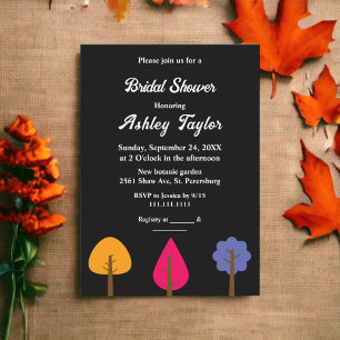 Invitación Elegantes árboles coloridos Black Fall Bridal Show