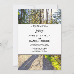 Invitación Elegantes árboles de bosque Boda de fotos al aire 