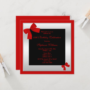 Invitación Elegantes arcos rojos y dorados con marcos de cump