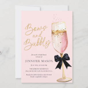 Invitación Elegantes arcos rosados y ducha de novia burbujean