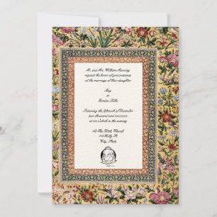 Invitación Elegantes aves indias y Boda floral de la época 16