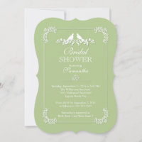 Elegantes Aves Verdes Amor Ducha Bridal