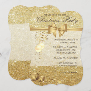 Invitación Elegantes bolas de Navidades, Purpurinoso, Fiesta 