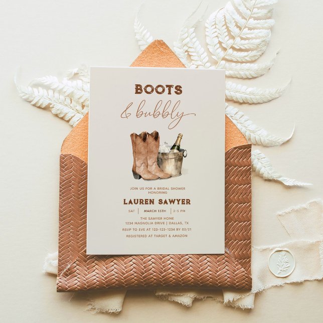 Invitación Elegantes botas acuáticas y ducha de novias con bu (Subido por el creador)