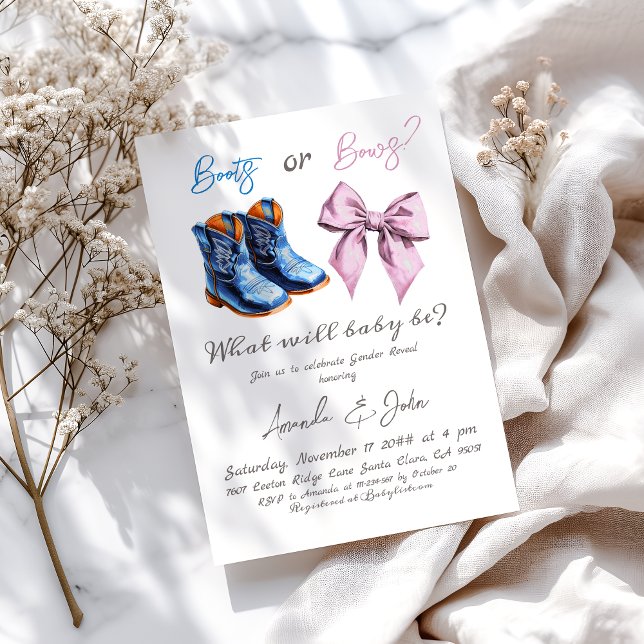 Invitación Elegantes botes para bebés o retorcidas revelacion (Subido por el creador)