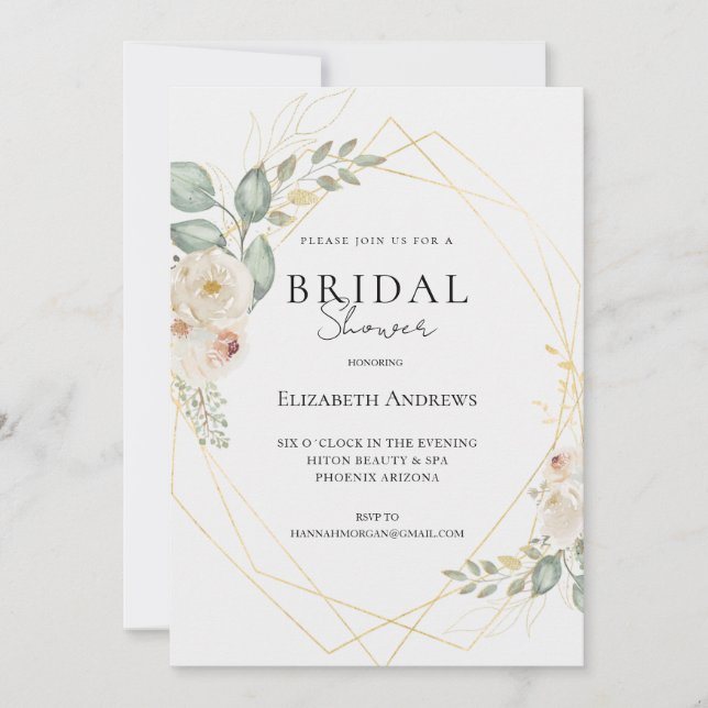Invitación Elegantes Brautparty Boho Einladung (Anverso)
