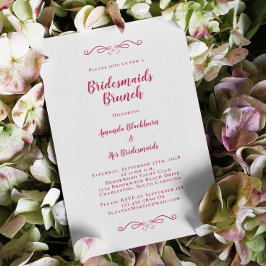 Invitación Elegantes Bridal Brunch Bridesmaids Moda Roja Mage