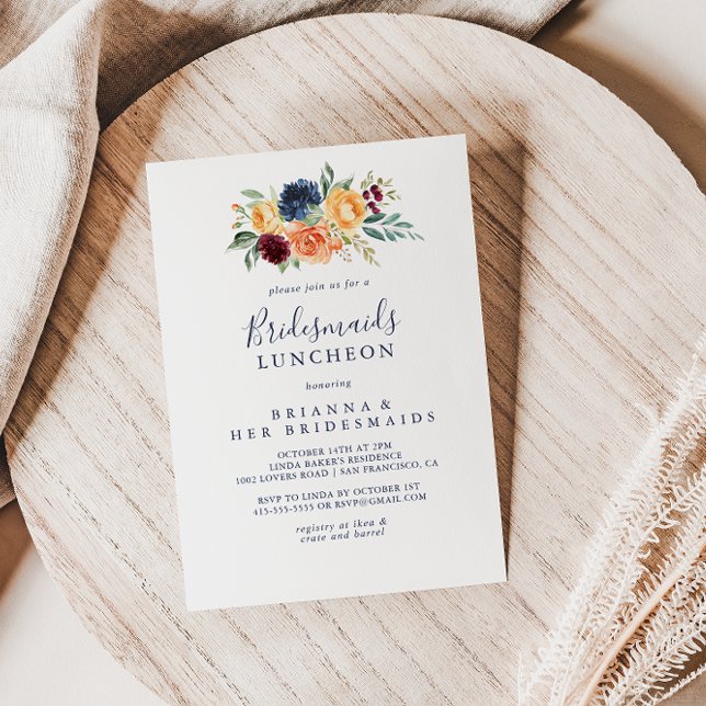 Invitación Elegantes Bridesmaids Floral Ducha Luncheon (Subido por el creador)