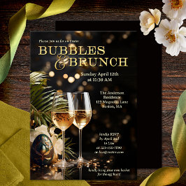 Invitación Elegantes Burbujas de Pascua y Brunch