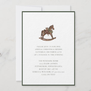 Invitación Elegantes caballos de juguete de acuarela Plaid Na