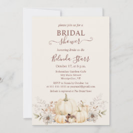 Invitación Elegantes Calabazas Florales Caen Ducha Bridal