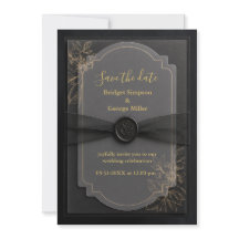 elegantes capas de lujo floral de boda en Vellum n