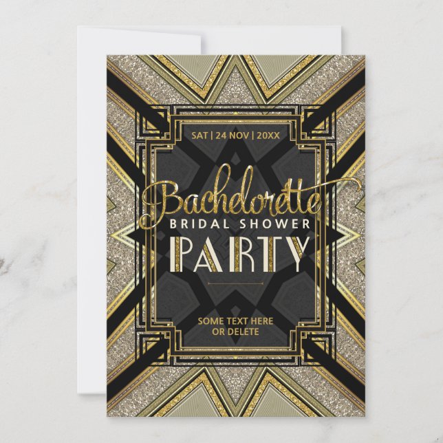 Invitación Elegantes Chicas de Gatsby Bachelorette Bridal Sho (Anverso)