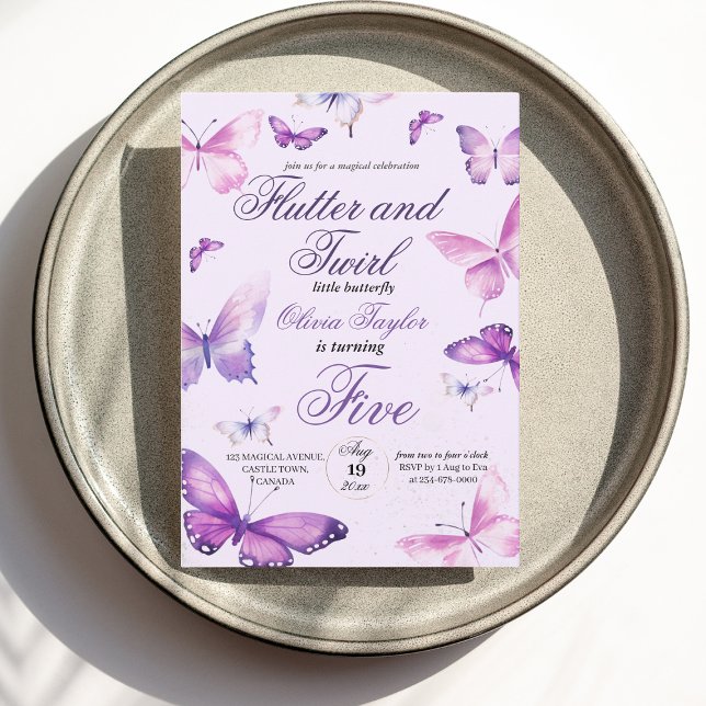 Invitación Elegantes Chicas de mariposa Cute (Subido por el creador)