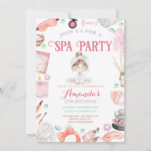 Invitación Elegantes Chicas del Día del Spa Cumpleaños