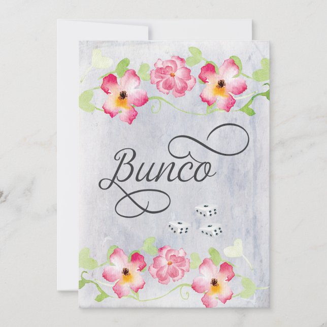 Invitación Elegantes Chicas Floral Bunco Fiesta Noche Fuera (Anverso)
