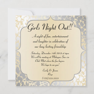 Invitación Elegantes Chicas metalúrgicos Beige Invitan De Noc