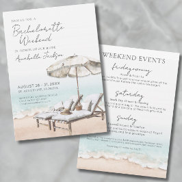 Invitación Elegantes Chicas Weekend Beach Bachelorette Party