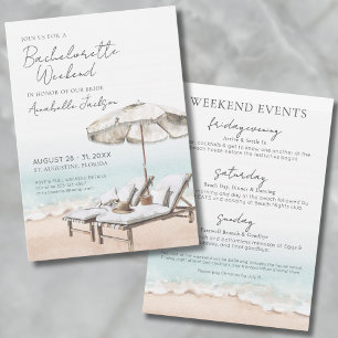 Invitación Elegantes Chicas Weekend Beach Bachelorette Party