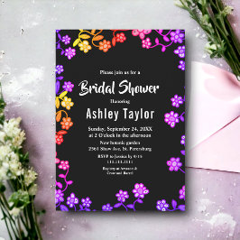 Invitación Elegantes colores neones Rosas Floral Bridal Showe