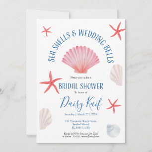Invitación Elegantes conchas marinas y campanas de boda Despe