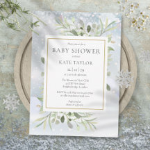 Elegantes copos de nieve de invierno Baby Shower