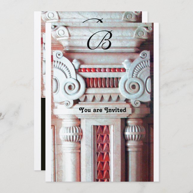 Invitación ELEGANTES DECORACIÓN ESTILOSA rojo blanco negro me (Anverso / Reverso)