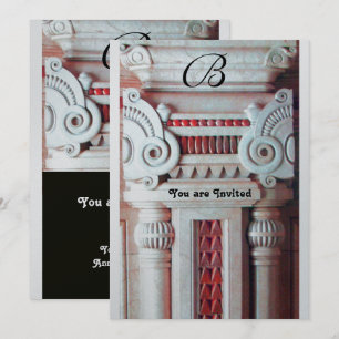 Invitación ELEGANTES DECORACIONES ESTILOSAS rojo blanco negro